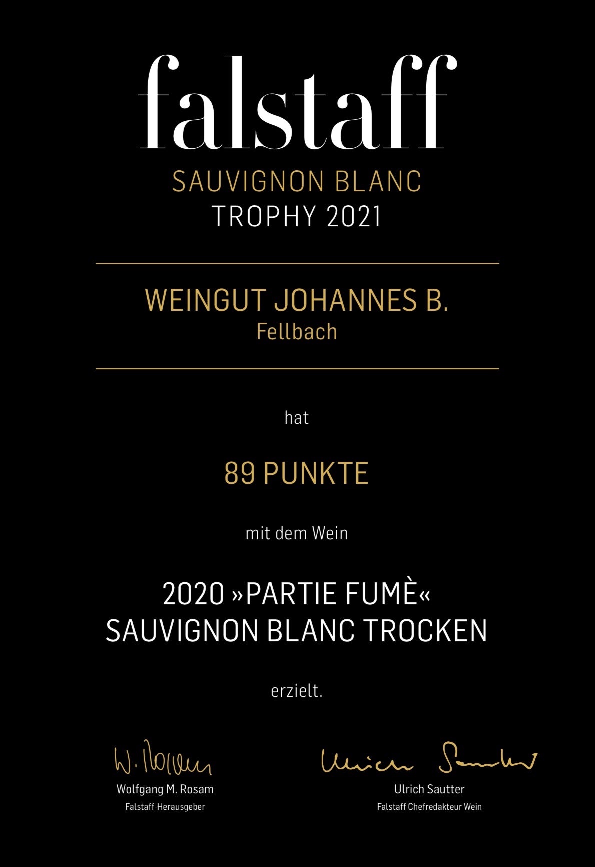 2023 Sauvignon Blanc "Partie Fumè" trocken