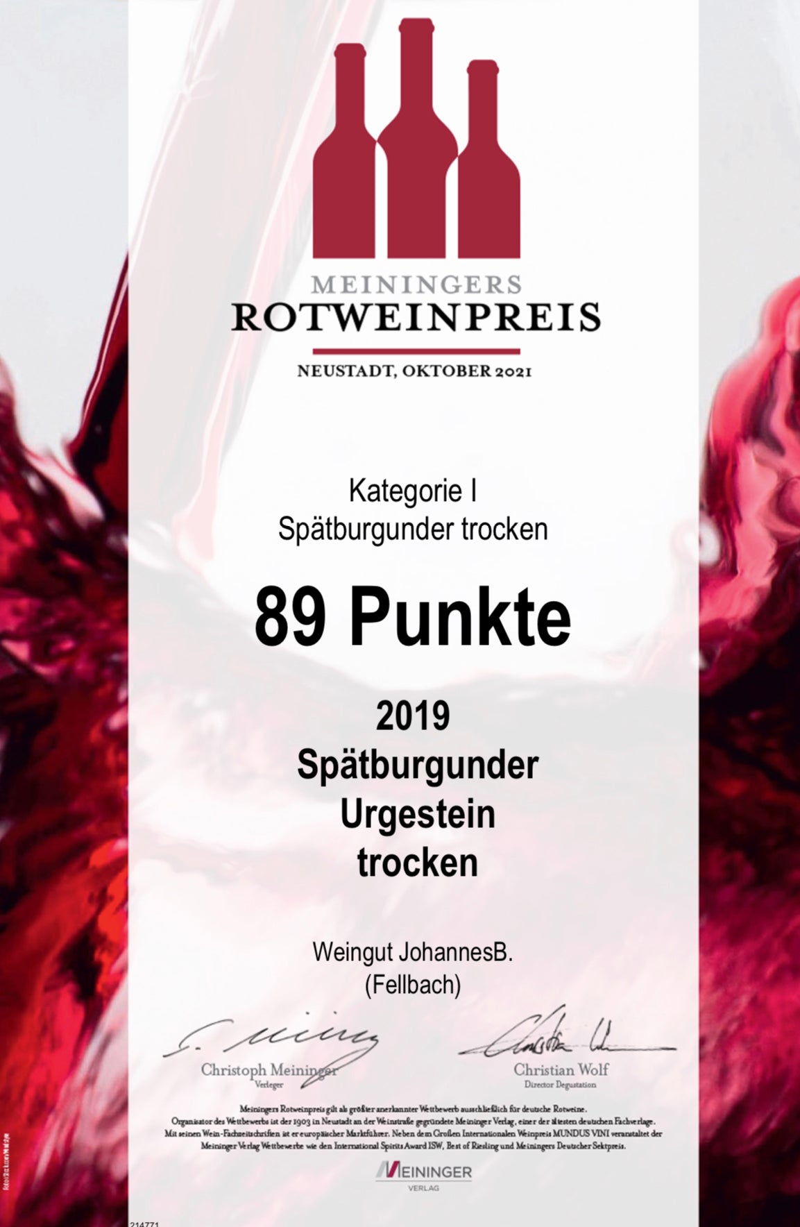 2020 Spätburgunder "Urgestein" trocken